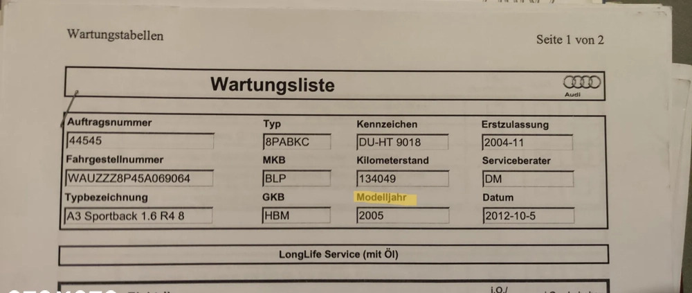 Audi A3 cena 15900 przebieg: 266000, rok produkcji 2004 z Suchowola małe 211